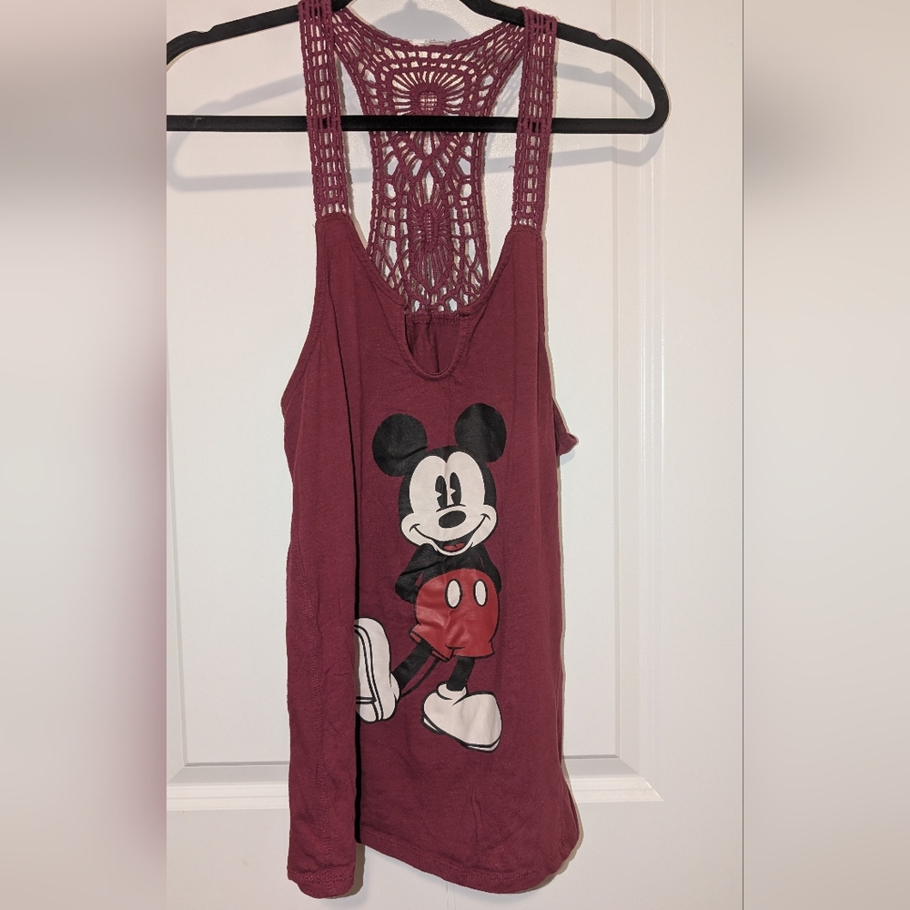 Mickey Mouse Burgundy Tank Top
